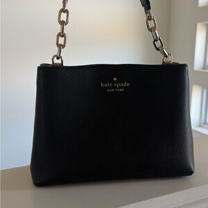 Kate Spade Black Shoulder Bag with Gold Chain